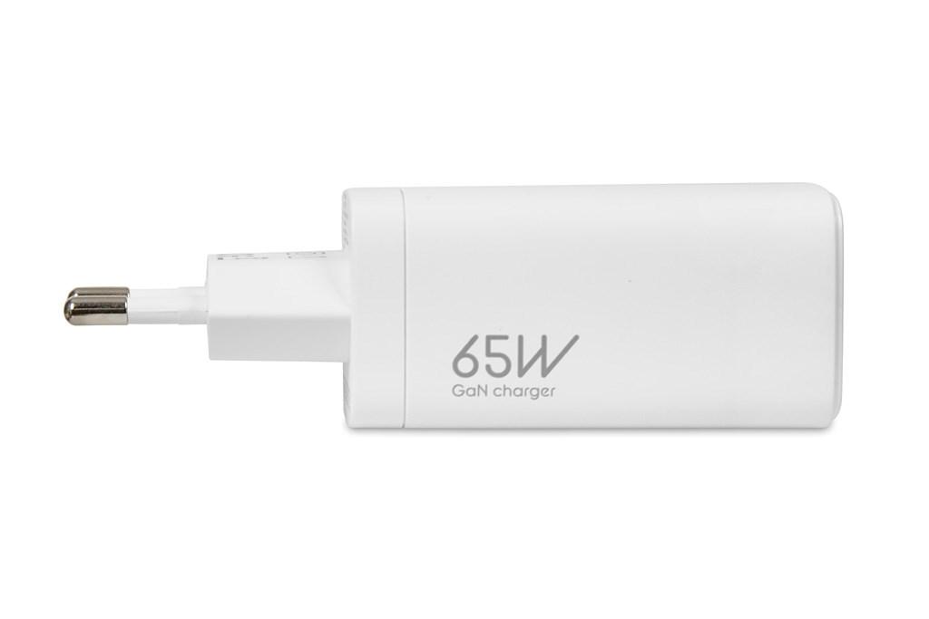 Oplader GaN 65W med 3 porte – iBox C-65 Hvid billede