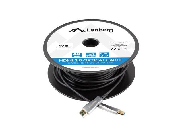 HDMI-kabel 40 m – Lanberg AOC 2.0, 4K, han/han billede