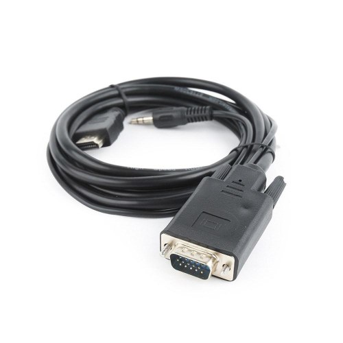 HDMI til VGA kabeladapter 1,8 m – Gembird, med 3,5 mm lyd, sort