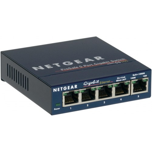 Netværk switch NETGEAR GS105 – 5‑port Gigabit, blå