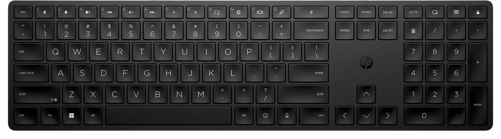 Tastatur trådløst - HP 450 Programmable Wireless Keyboard (fuld størrelse) billede
