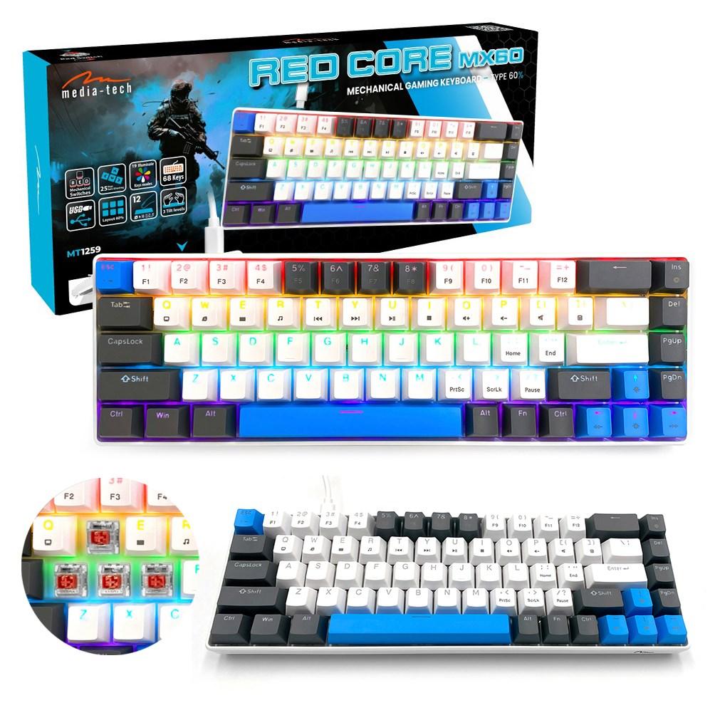 Gaming tastatur 60% Media‑Tech RED CORE MX60 mekanisk
