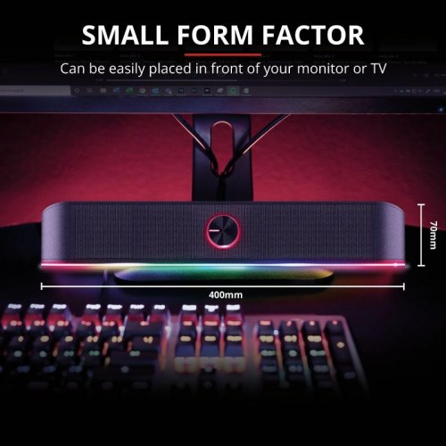 Soundbar Trust GXT 619 Thorne, sort, 2.0 stereo, 6 W RMS