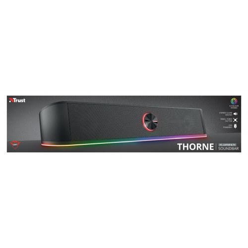Soundbar Trust GXT 619 Thorne, sort, 2.0 stereo, 6 W RMS