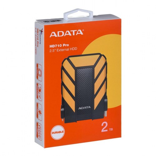 Ekstern harddisk 2 TB – ADATA HD710 Pro, sort/gul