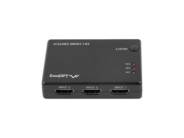 HDMI switch 3x1 - Lanberg med mikro-USB strøm billede