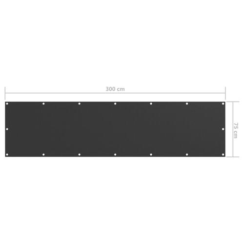Altanafskærmning 75x300 cm oxfordstof antracitgrå
