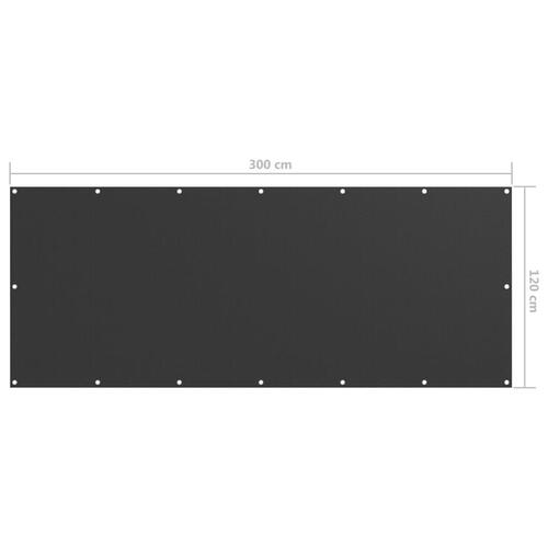 Altanafskærmning 120x300 cm oxfordstof antracitgrå