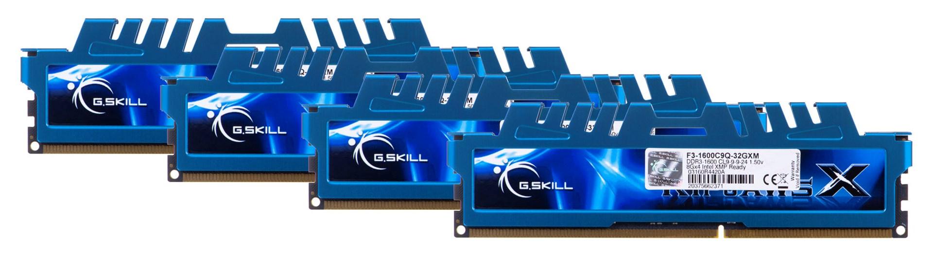 DDR3 RAM 32 GB 1600 MHz – G.Skill Ripjaws X (4×8 GB)