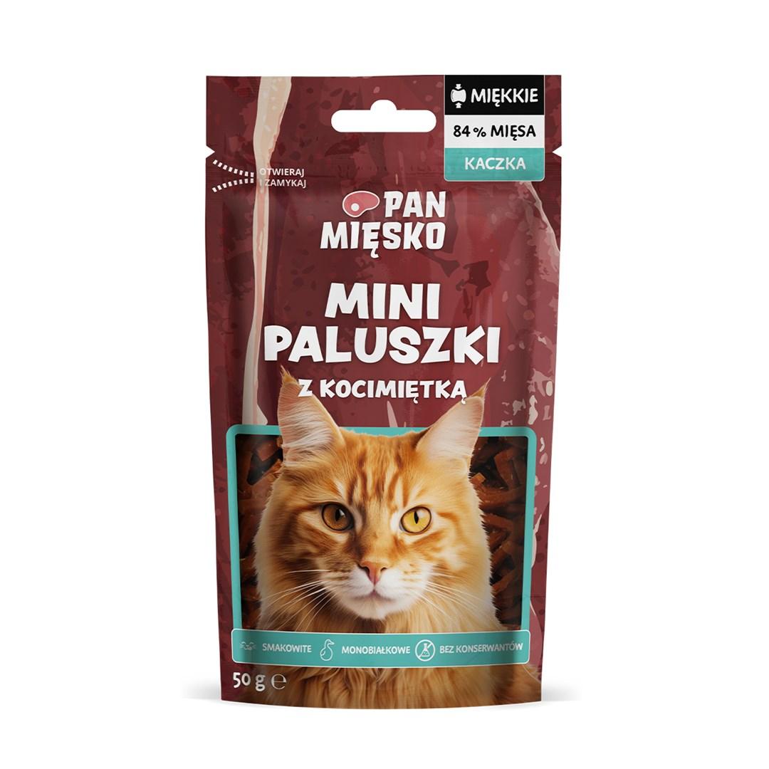 Kattegodbidder PAN MIĘSKO mini andestænger med katteurt - 50 g