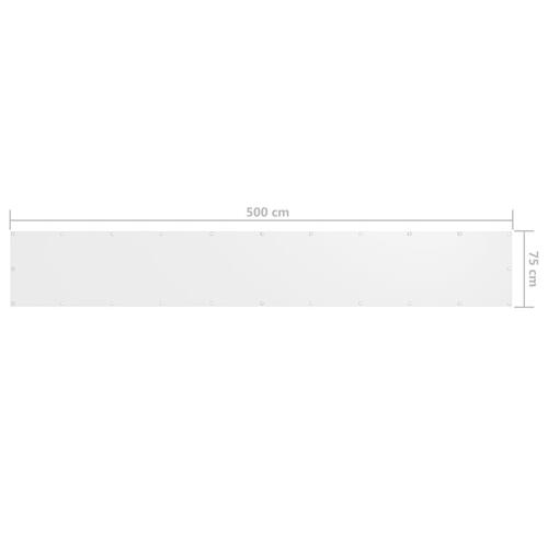 Altanafskærmning 75x500 cm oxfordstof hvid