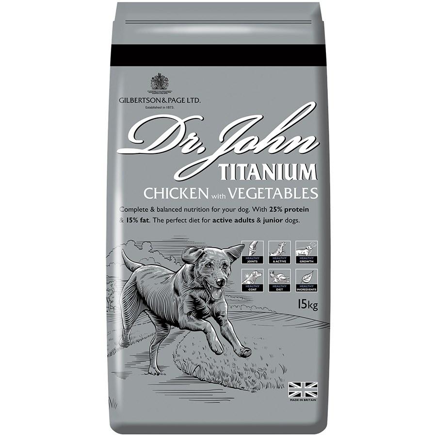 Hundefoder tørfoder Dr. John Titanium Kylling – 15 kg billede