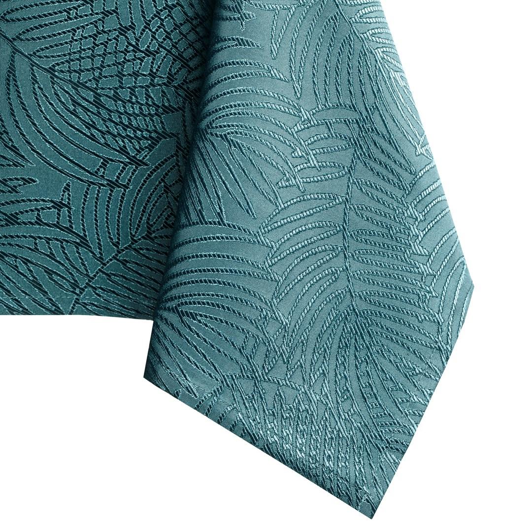 Dug AmeliaHome Gaia - havgrøn, præget plante, 155×350 cm