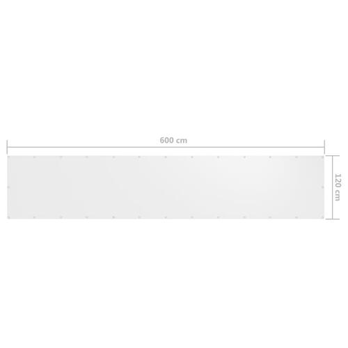 Altanafskærmning 120x600 cm oxfordstof hvid