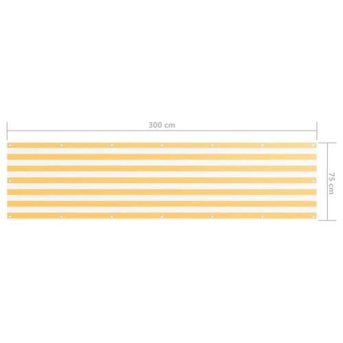 Altanafskærmning 75x300 cm oxfordstof hvid og gul