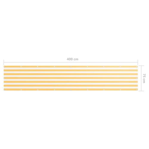 Altanafskærmning 75x400 cm oxfordstof hvid og gul