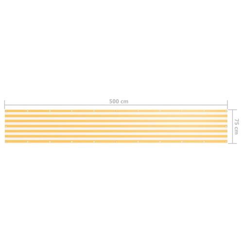 Altanafskærmning 75x500 cm oxfordstof hvid og gul