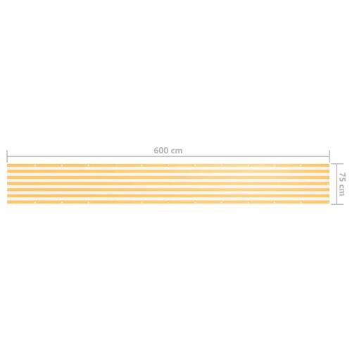 Altanafskærmning 75x600 cm oxfordstof hvid og gul