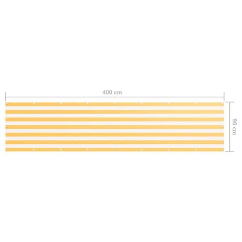 Altanafskærmning 90x400 cm oxfordstof hvid og gul