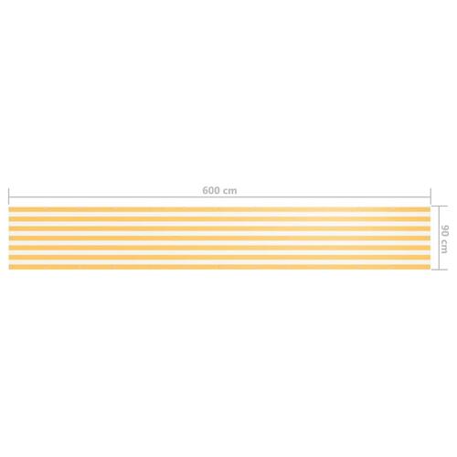 Altanafskærmning 90x600 cm oxfordstof hvid og gul