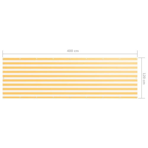 Altanafskærmning 120x400 cm oxfordstof hvid og gul