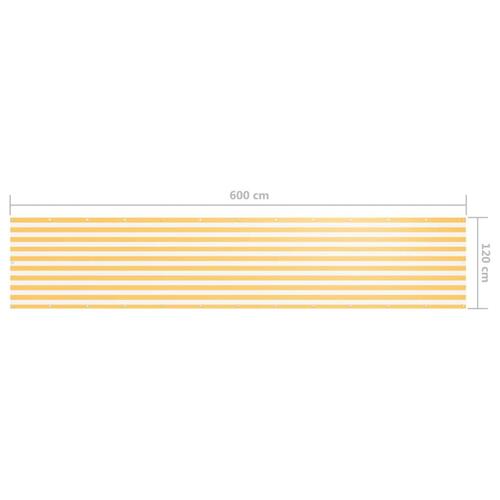 Altanafskærmning 120x600 cm oxfordstof hvid og gul