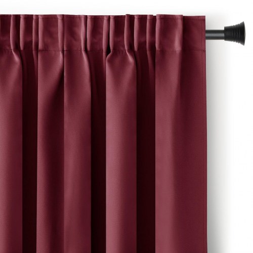 Mørklægningsgardin blackout 140x245 cm – vinrød, klassisk bånd – AmeliaHome