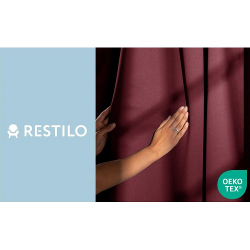 Mørklægningsgardin blackout 140x245 cm – vinrød, klassisk bånd – AmeliaHome