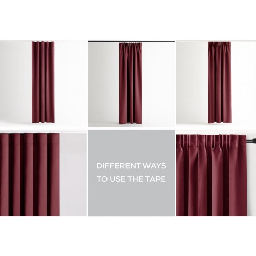 Mørklægningsgardin blackout 140x245 cm – vinrød, klassisk bånd – AmeliaHome