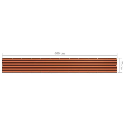 Altanafskærmning 75x600 cm oxfordstof orange og brun