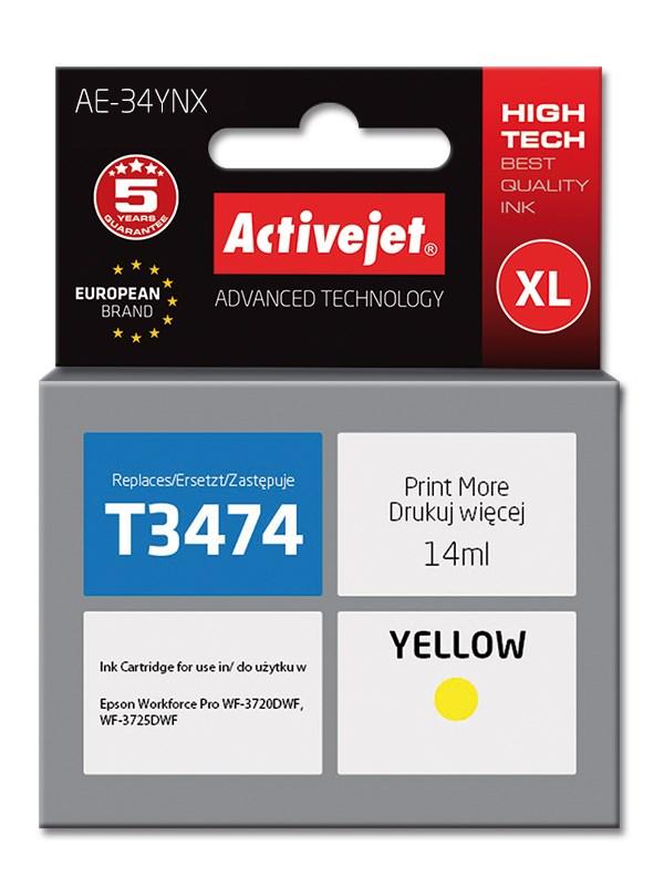 Blækpatron til printer – Activejet 34XL T3474 gul, kompatibel, 14 ml (XL)