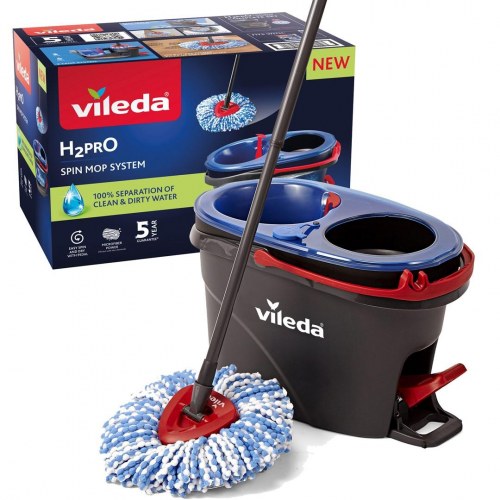 Gulvmoppe med spand – Vileda H2Pro spin-moppe