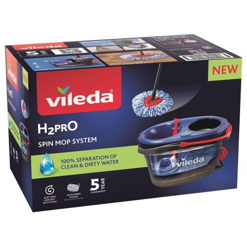 Gulvmoppe med spand – Vileda H2Pro spin-moppe
