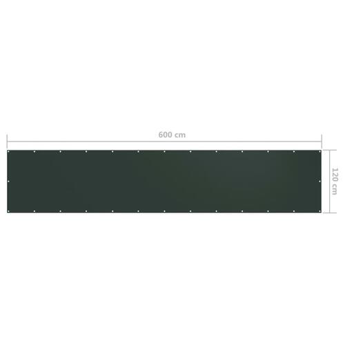 Altanafskærmning 120x600 cm oxfordstof mørkegrøn