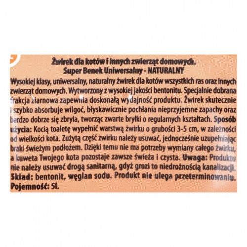 Kattegrus Certech Super Benek Universal Natural bentonit 5 l