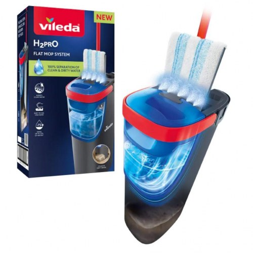 Gulvmoppe flad – Vileda H2Pro med spand