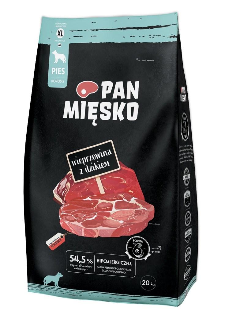 Hundefoder tørfoder PAN MIĘSKO – svinekød med vildsvin XL, 20 kg