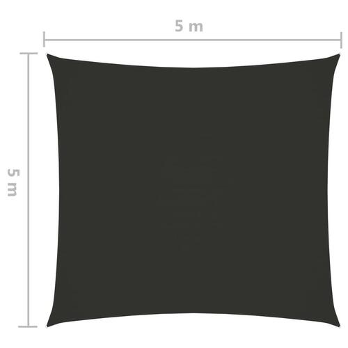 Solsejl 5x5 m oxfordstof firkantet antracitgrå
