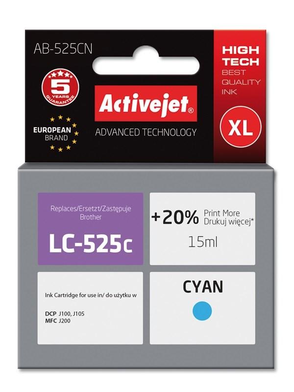 Blækpatron Activejet til Brother LC525C – cyan, XL, 15 ml billede