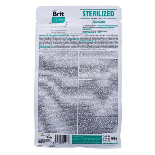Kattemad Brit Care Grain-Free Sterilized Urinary, tørfoder – 400 g