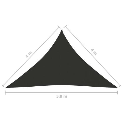 Solsejl 4x4x5,8 m oxfordstof trekantet antracitgrå