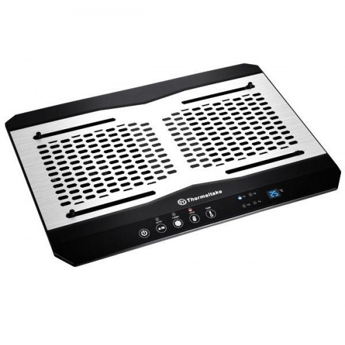 Laptop køleplade – Thermaltake 12 cm, 1000–1300 RPM, aluminium/sort
