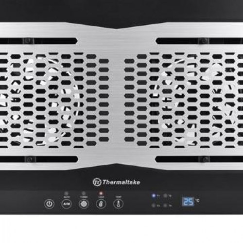 Laptop køleplade – Thermaltake 12 cm, 1000–1300 RPM, aluminium/sort