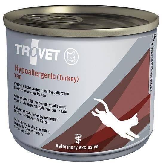 Kattemad vådfoder TROVET Hypoallergenic TRD kalkun 200 g