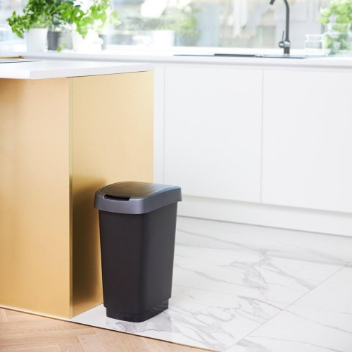 Skraldespand 25 l – rotho Twist Silver