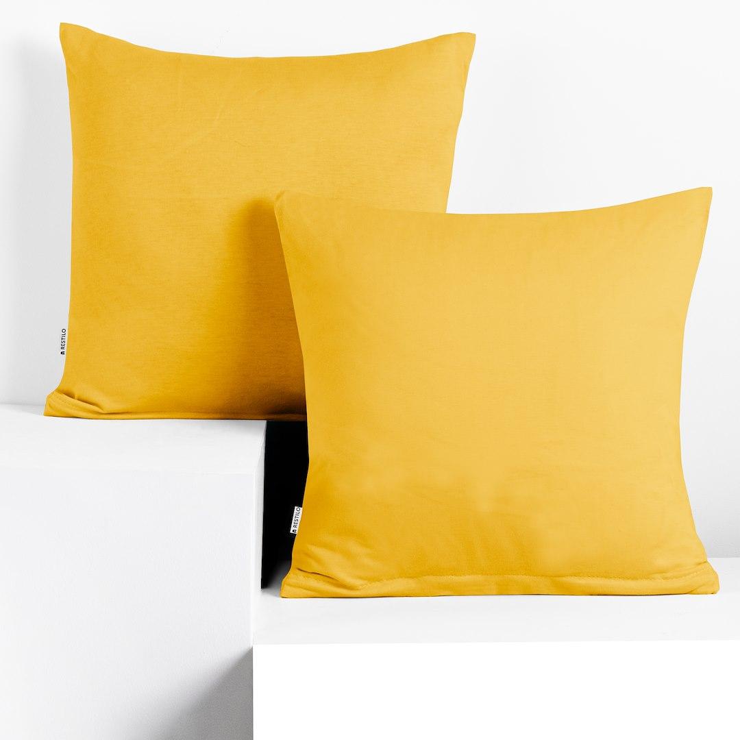 Pudebetræk 50x50 gul - DecoKing Amber jersey, klassisk