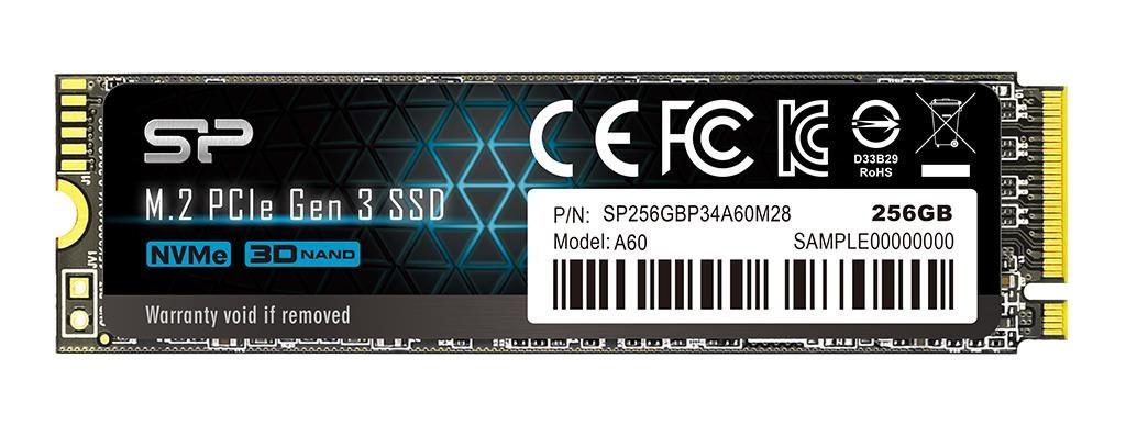 M.2 NVMe SSD Silicon Power P34A60 256 GB PCIe Gen 3 billede