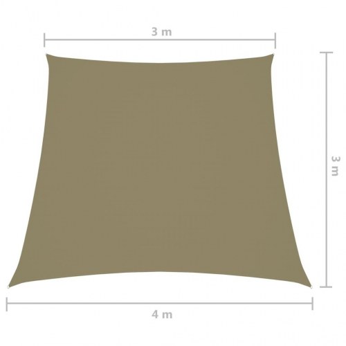Solsejl 3/4x3 m oxfordstof trapezfacon beige