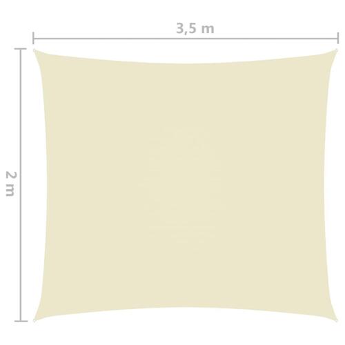 Solsejl 2x3,5 m rektangulær oxfordstof cremefarvet