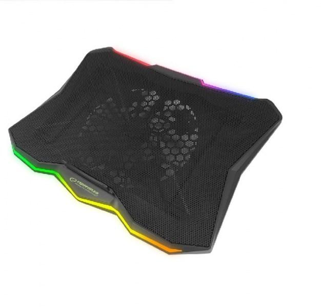 Laptop køleplade 17" - Esperanza EGC110, RGB, 800 RPM, sort billede